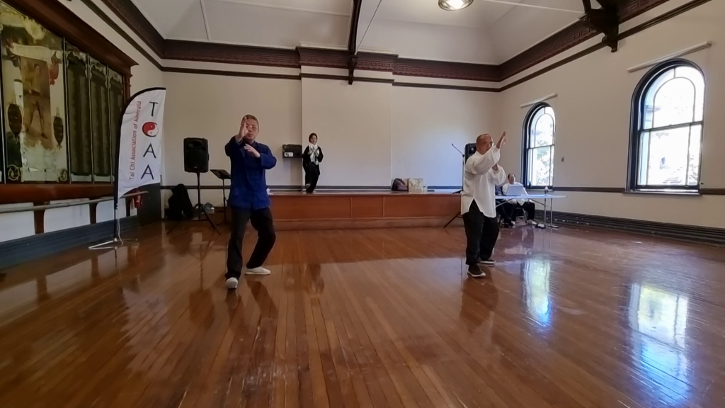People doing Tai Chi at the Tai Chi Cultural Moon Festival 2022